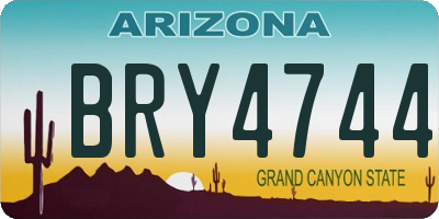 AZ license plate BRY4744