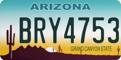 AZ license plate BRY4753