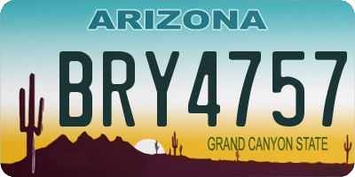 AZ license plate BRY4757