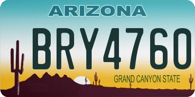 AZ license plate BRY4760