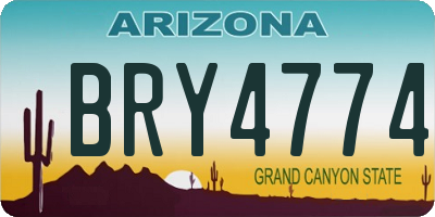 AZ license plate BRY4774
