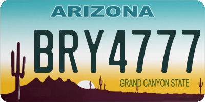 AZ license plate BRY4777