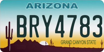 AZ license plate BRY4783