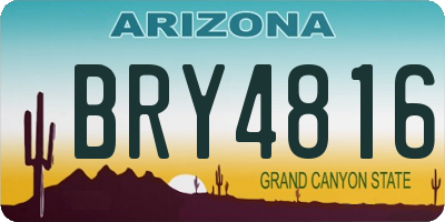 AZ license plate BRY4816
