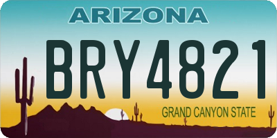 AZ license plate BRY4821