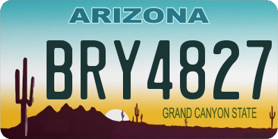 AZ license plate BRY4827