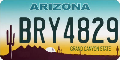 AZ license plate BRY4829