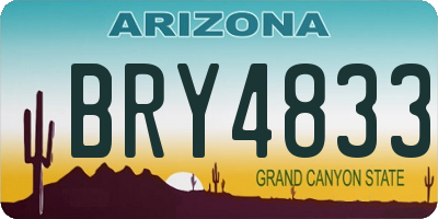 AZ license plate BRY4833