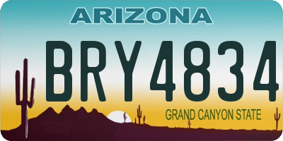 AZ license plate BRY4834