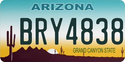 AZ license plate BRY4838