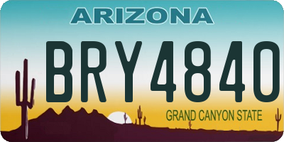 AZ license plate BRY4840