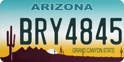 AZ license plate BRY4845