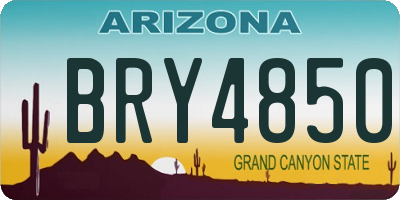 AZ license plate BRY4850