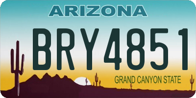 AZ license plate BRY4851