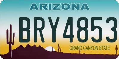 AZ license plate BRY4853