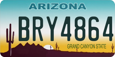 AZ license plate BRY4864