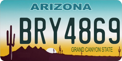 AZ license plate BRY4869