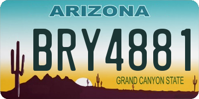AZ license plate BRY4881