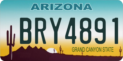 AZ license plate BRY4891
