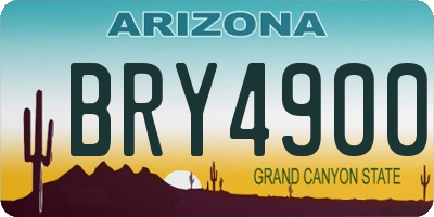 AZ license plate BRY4900