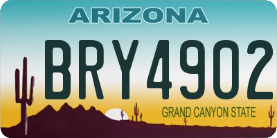 AZ license plate BRY4902