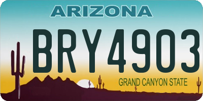 AZ license plate BRY4903