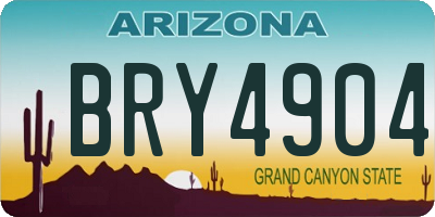 AZ license plate BRY4904