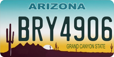AZ license plate BRY4906