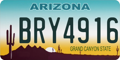 AZ license plate BRY4916
