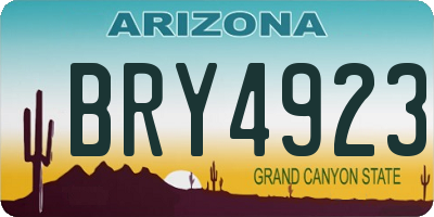 AZ license plate BRY4923