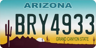 AZ license plate BRY4933