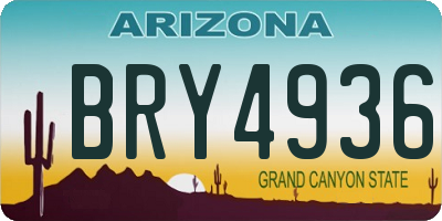 AZ license plate BRY4936