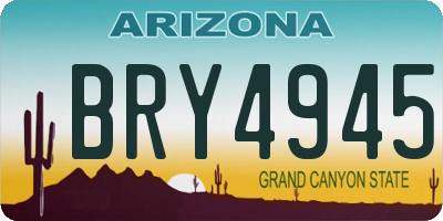 AZ license plate BRY4945