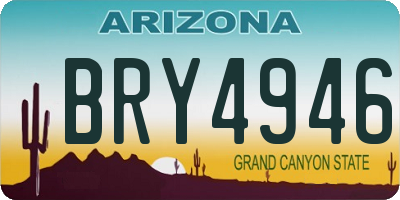 AZ license plate BRY4946