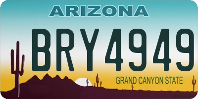 AZ license plate BRY4949