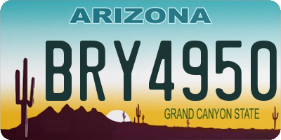 AZ license plate BRY4950