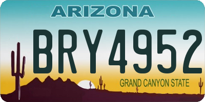 AZ license plate BRY4952