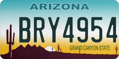 AZ license plate BRY4954