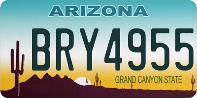 AZ license plate BRY4955