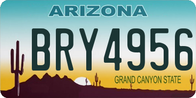 AZ license plate BRY4956