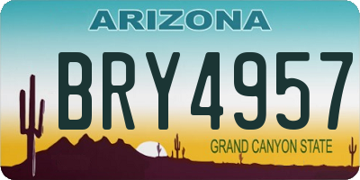 AZ license plate BRY4957