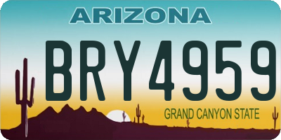 AZ license plate BRY4959