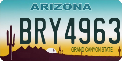 AZ license plate BRY4963