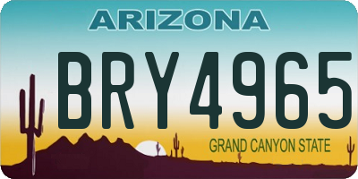 AZ license plate BRY4965