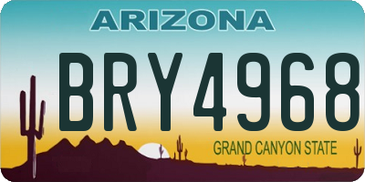 AZ license plate BRY4968