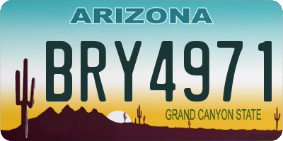 AZ license plate BRY4971