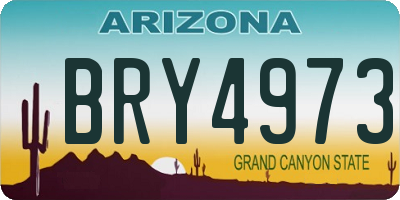 AZ license plate BRY4973