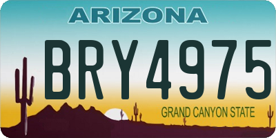 AZ license plate BRY4975