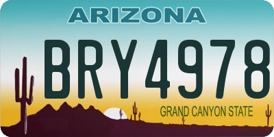 AZ license plate BRY4978