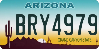 AZ license plate BRY4979